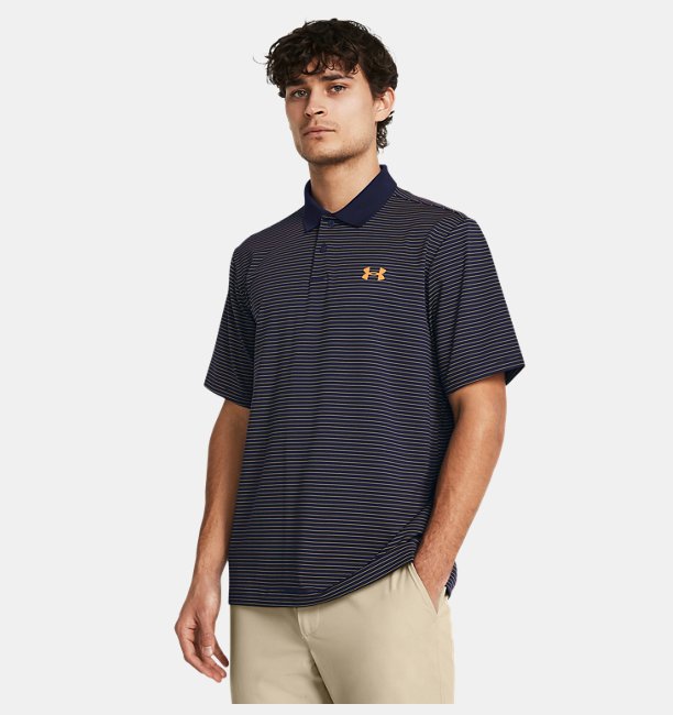 Erkek UA Performance 3.0 Stripe Polo Lacivert