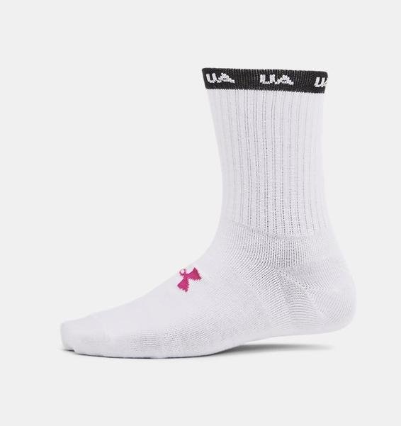 Beyaz Kadın UA Essential 3'lü Paket Mid Crew Çoraplar