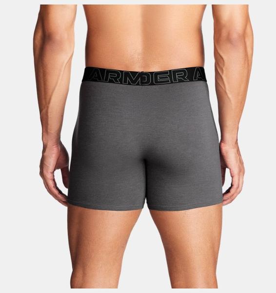 Gri Erkek UA Performance Cotton 6" Boxerjock - 3'lü Paket