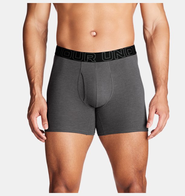 Erkek UA Performance Cotton 6" Boxerjock - 3'lü Paket Gri