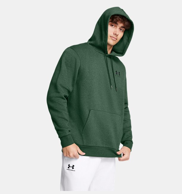 Erkek UA Icon Fleece Kapüşonlu Üst Yeşil