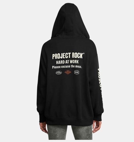 Siyah Kadın UA Project Rock Heavyweight Tam Fermuarlı Hard at Wrk Sweatshirt