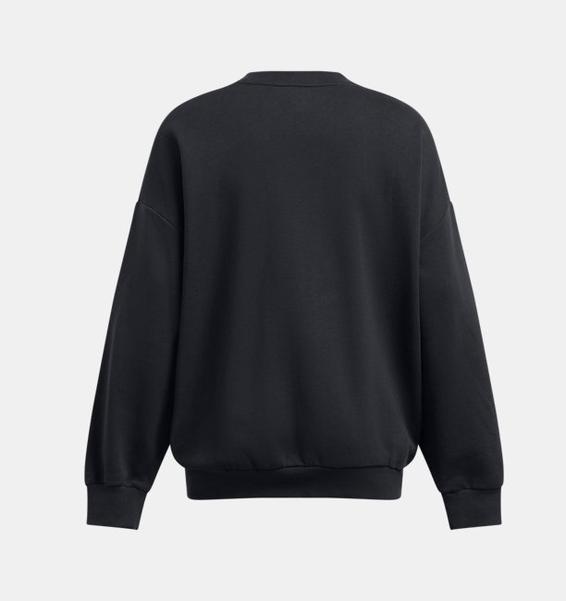 Siyah Kadın UA Rival Fleece Oversized Bisiklet Yaka Sweatshirt