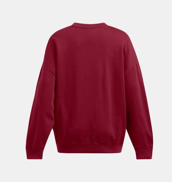 Bordo Kadın UA Rival Fleece Oversized Bisiklet Yaka Sweatshirt