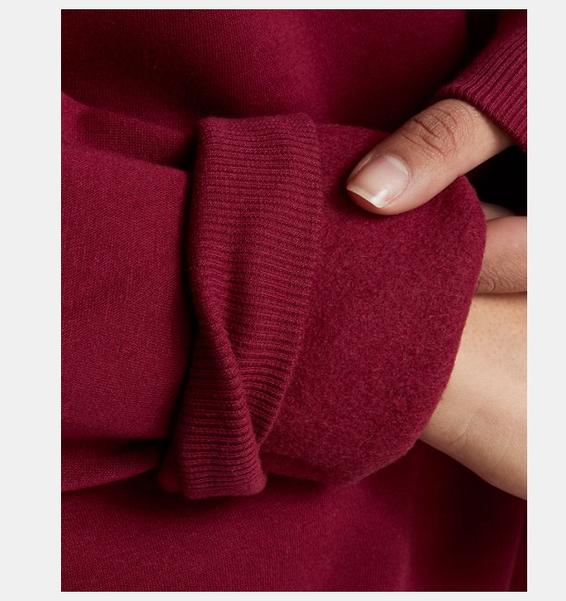 Bordo Kadın UA Rival Fleece Oversized Bisiklet Yaka Sweatshirt