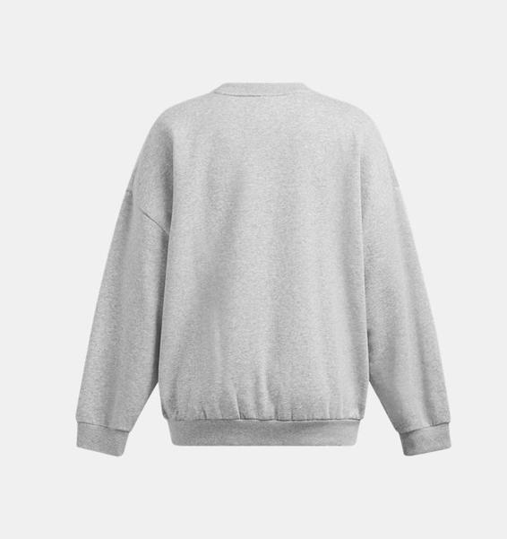 Gri Kadın UA Rival Fleece Oversized Bisiklet Yaka Sweatshirt