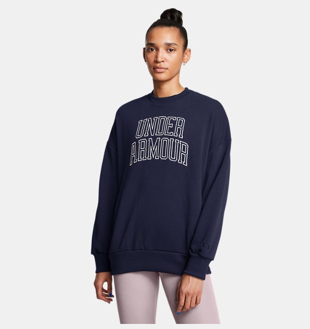 Kadın UA Icon Heavyweight Terry Oversized Bisiklet Yaka Sweatshirt Lacivert