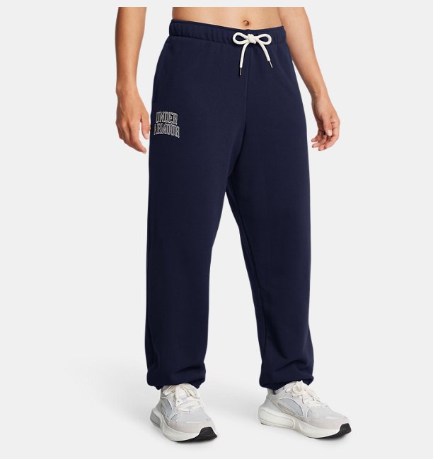 Kadın UA Icon Heavyweight Terry Oversized Pantolon Lacivert