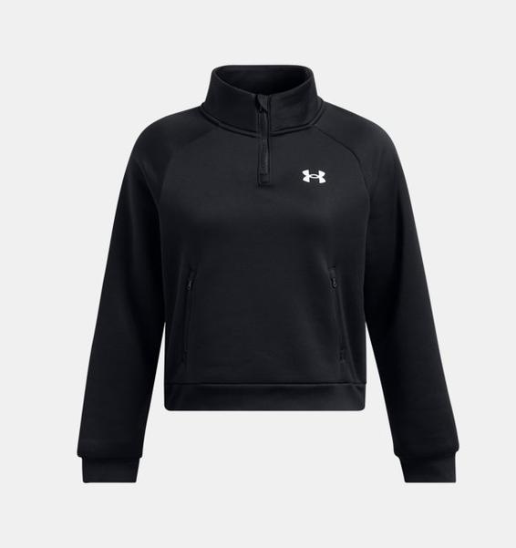 Siyah Kadın UA Armour Fleece Pro Çeyrek Fermuarlı Sweatshirt