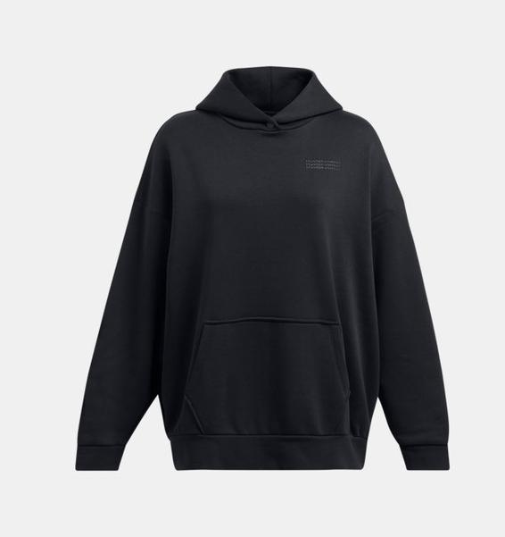 Siyah Kadın UA Icon Fleece Ultra Oversized Kapüşonlu Üst