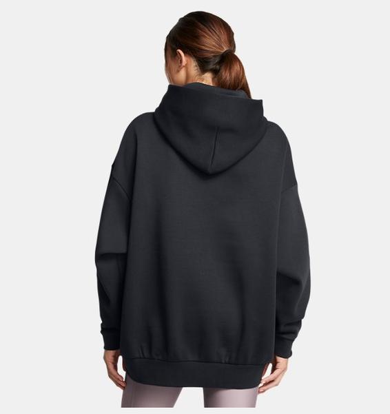 Siyah Kadın UA Icon Fleece Ultra Oversized Kapüşonlu Üst