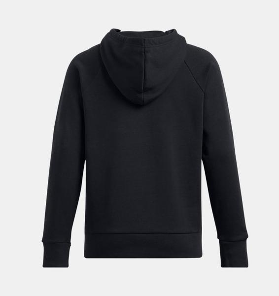 Siyah Kadın UA Rival Fleece Wordmark Kapüşonlu Üst