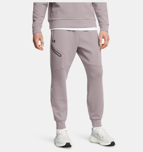 Erkek UA Unstoppable Fleece Grid Eşofman Altı Gri