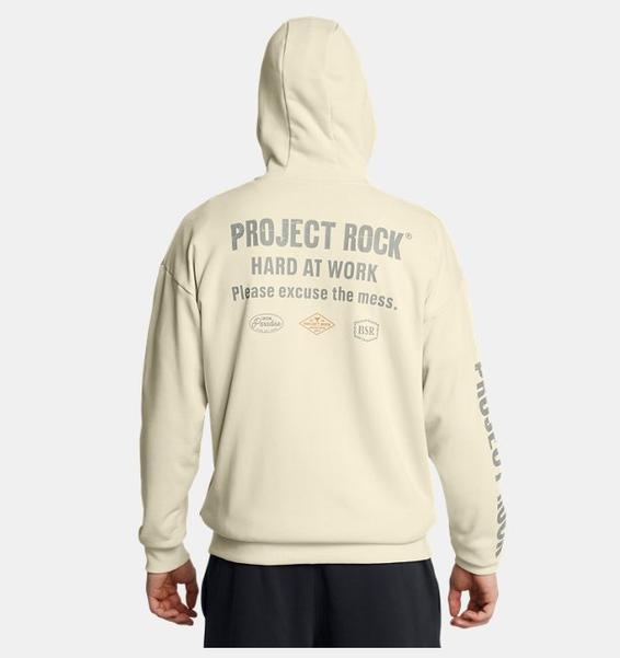 Bej Erkek UA Project Rock Heavyweight Tam Fermuarlı Tools Sweatshirt