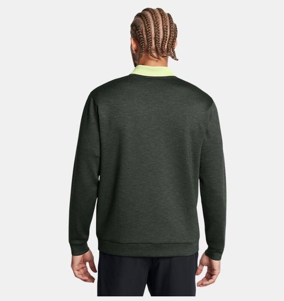 Yeşil Erkek UA Drive Uzun Kollu Bisiklet Yaka Sweatshirt