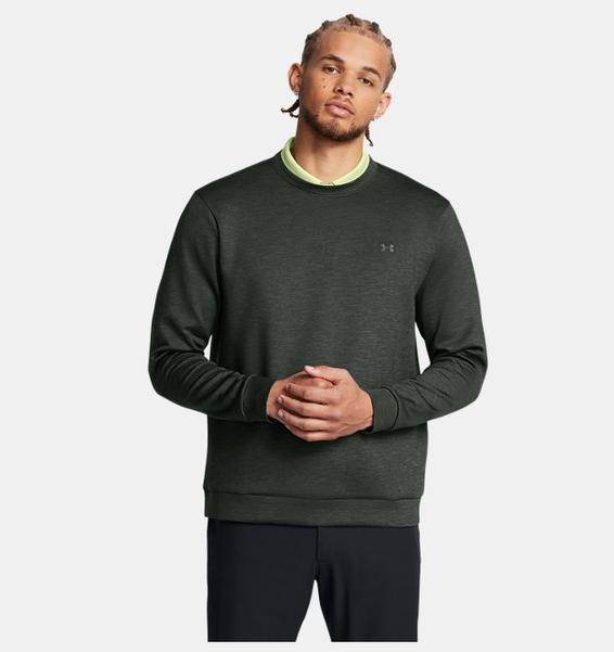 Yeşil Erkek UA Drive Uzun Kollu Bisiklet Yaka Sweatshirt