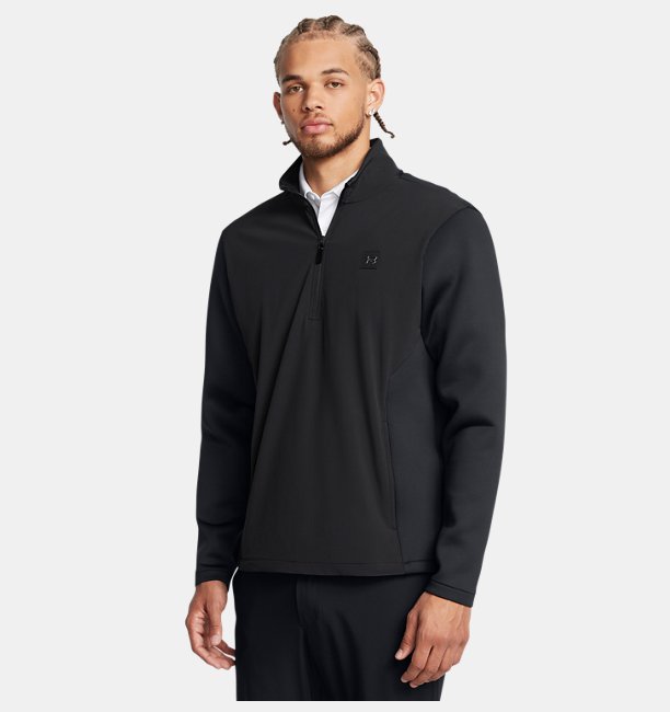 Erkek UA Drive Pro Storm Hyb Yarım Fermuarlı Sweatshirt Gri