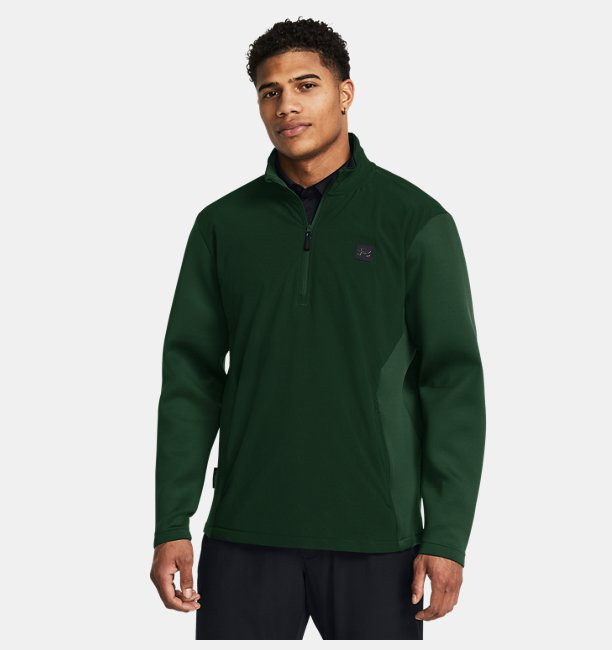 Erkek UA Drive Pro Storm Hyb Yarım Fermuarlı Sweatshirt Yeşil