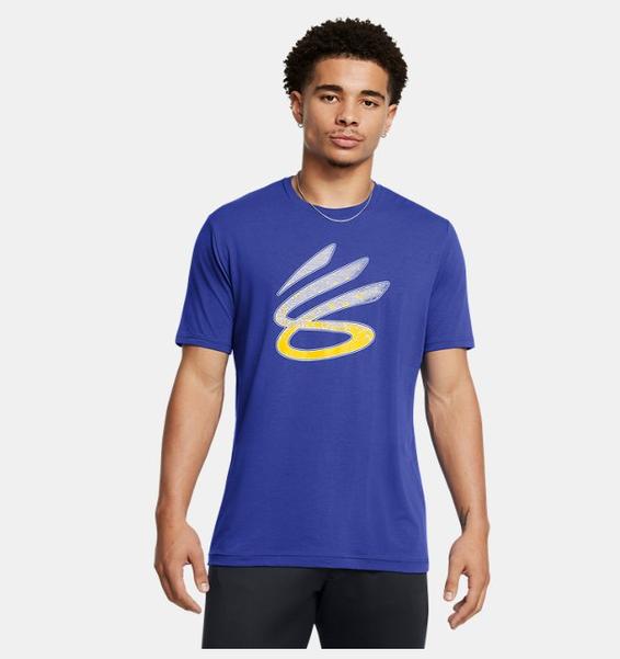 Lacivert Erkek UA Curry Logo Trend Tişört