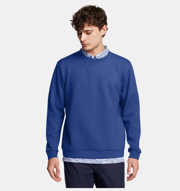 Erkek UA Drive Uzun Kollu Bisiklet Yaka Sweatshirt Mavi