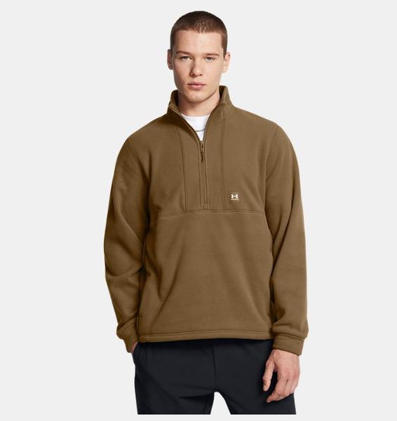 Kiremit Erkek UA Expanse Fleece Yarım Fermuarlı Sweatshirt