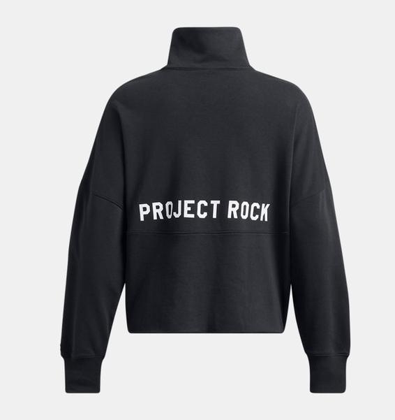 Siyah Kadın UA Project Rock Yarım Fermuarlı Sweatshirt