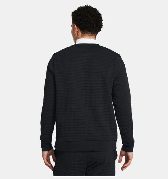 Siyah Erkek UA Unstoppable Fleece Grid Bisiklet Yaka Sweatshirt