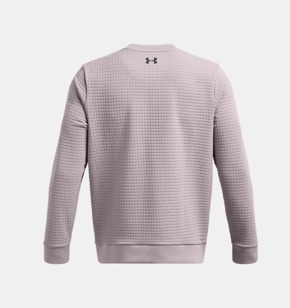 Gri Erkek UA Unstoppable Fleece Grid Bisiklet Yaka Sweatshirt