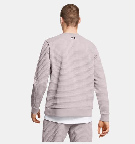 Gri Erkek UA Unstoppable Fleece Grid Bisiklet Yaka Sweatshirt