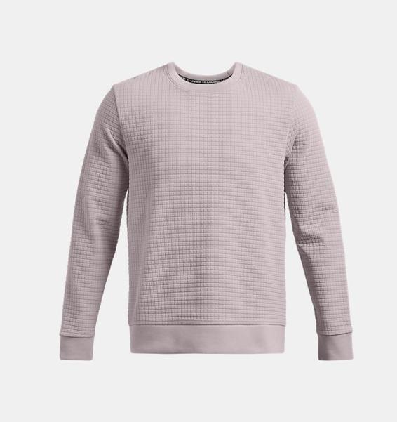 Gri Erkek UA Unstoppable Fleece Grid Bisiklet Yaka Sweatshirt