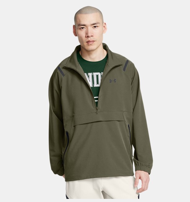 Erkek UA Unstoppable Anorak LC Sweatshirt Haki