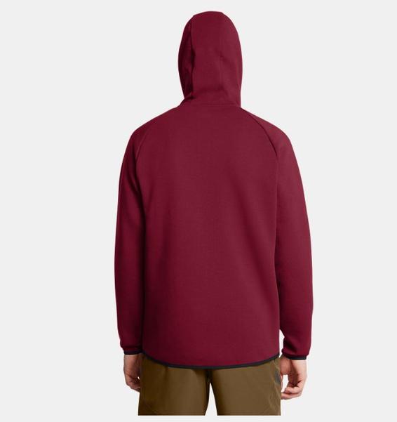 Bordo Erkek UA Unstoppable Fleece Tam Fermuarlı HD EU Sweatshirt