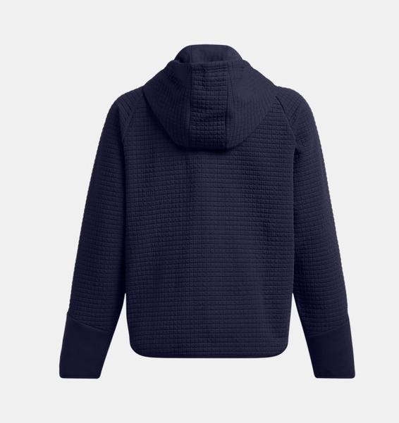 Lacivert Kadın UA Unstoppable Fleece Grid Tam Fermuarlı Sweatshirt