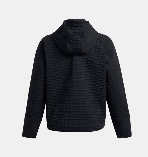 Siyah Kadın UA Unstoppable Fleece Grid Tam Fermuarlı Sweatshirt