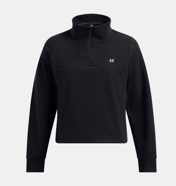 Siyah Kadın UA Expanse Fleece Yarım Fermuarlı Sweatshirt