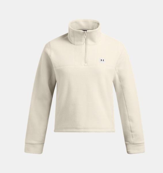 Beyaz Kadın UA Expanse Fleece Yarım Fermuarlı Sweatshirt