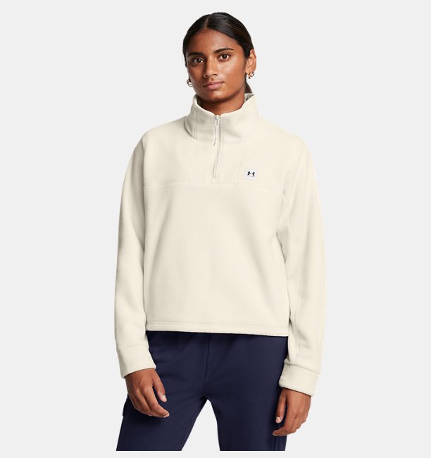 Kadın UA Expanse Fleece Yarım Fermuarlı Sweatshirt Beyaz