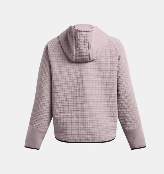 Gri Kadın UA Unstoppable Fleece Grid Tam Fermuarlı Sweatshirt