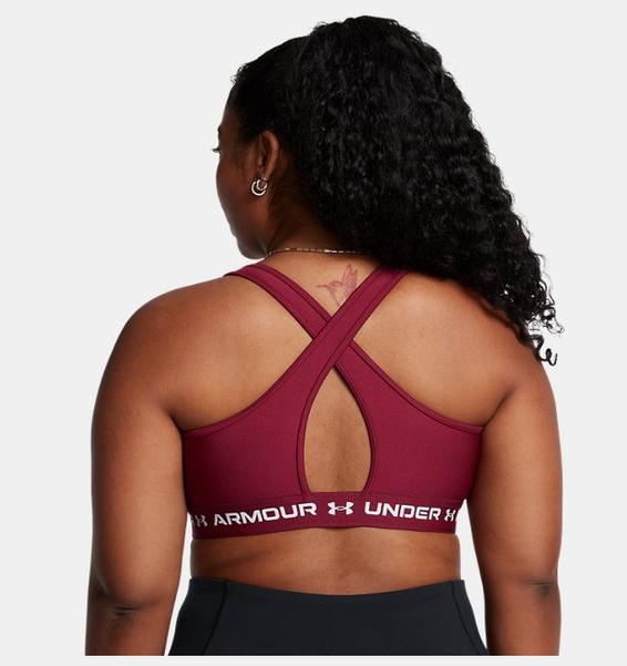 Bordo Kadın UA Crossback Mid Spor Sütyeni