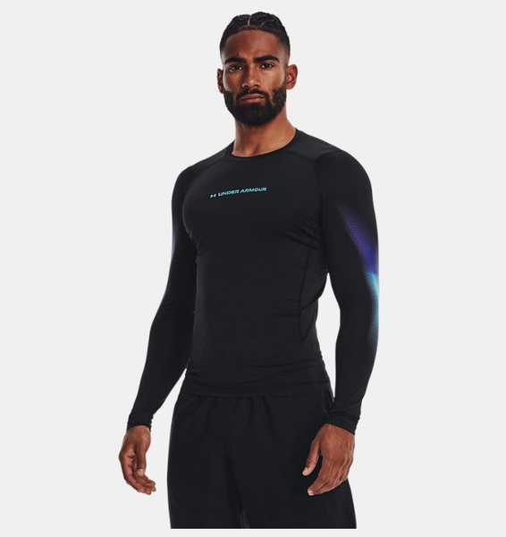 Siyah Erkek HeatGear® Uzun Kollu
