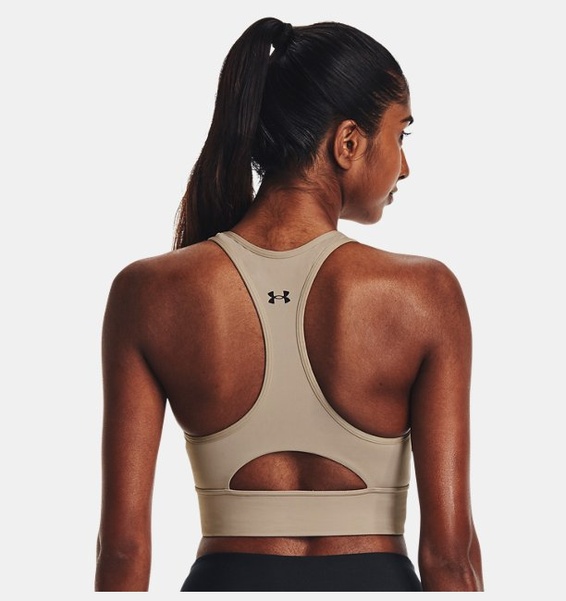 Kahverengi Kadın UA Meridian Zip Crop Spor Sütyeni