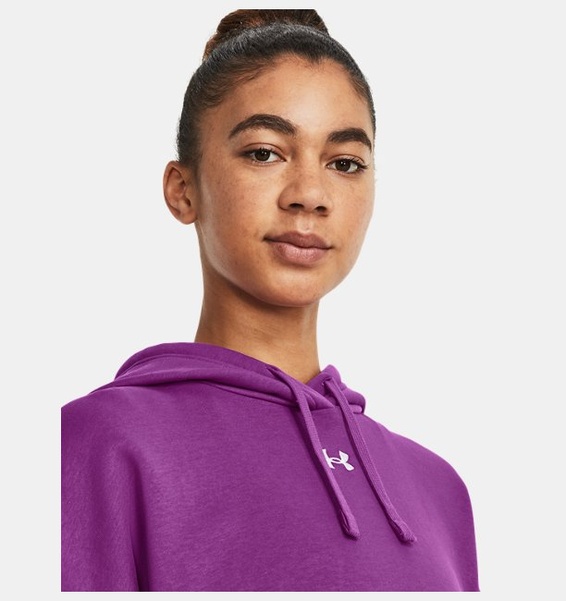 Mor Kadın UA Rival Fleece Oversized Kapüşonlu Üst