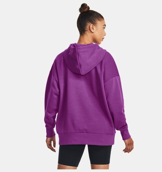 Mor Kadın UA Rival Fleece Oversized Kapüşonlu Üst