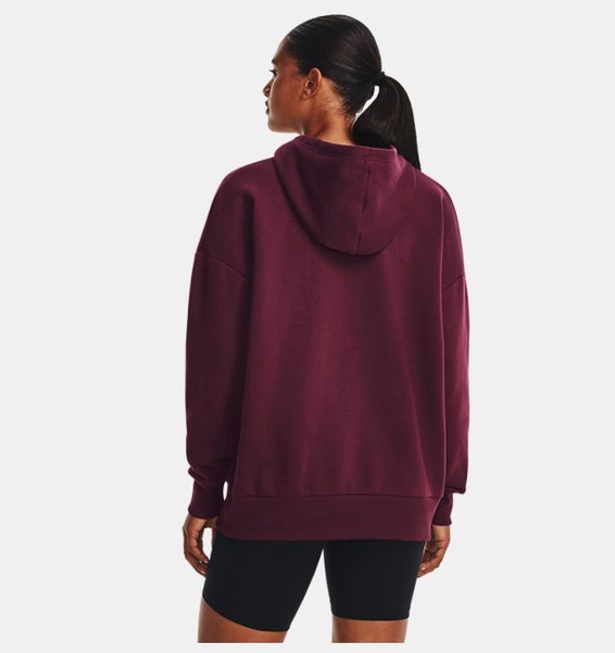 Bordo Kadın UA Rival Fleece Oversized Kapüşonlu Üst