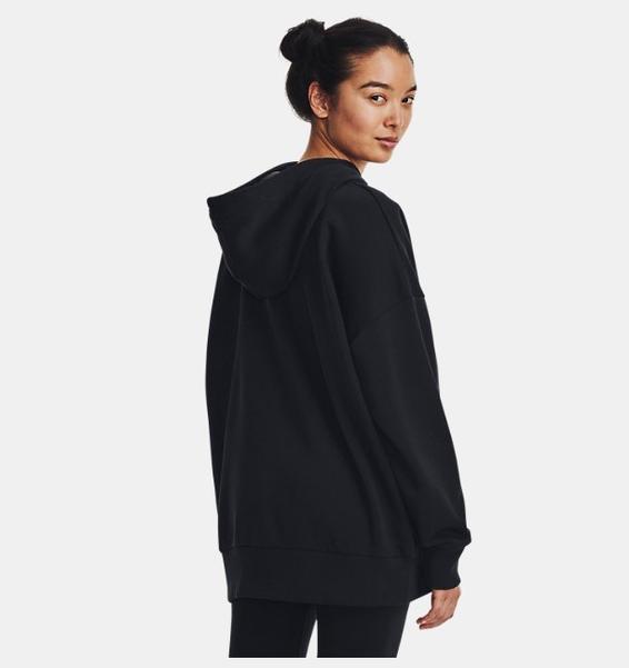 Siyah Kadın UA Rival Fleece Oversized Kapüşonlu Üst