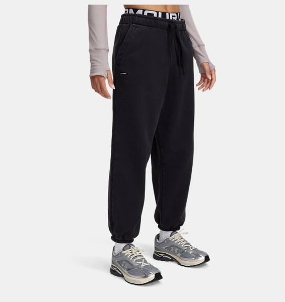 Siyah Kadın UA Icon Heavyweight Fleece Oversized Pantolon