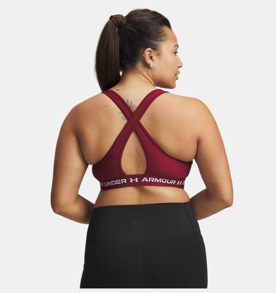 Bordo Kadın UA Crossback Mid Spor Sütyeni