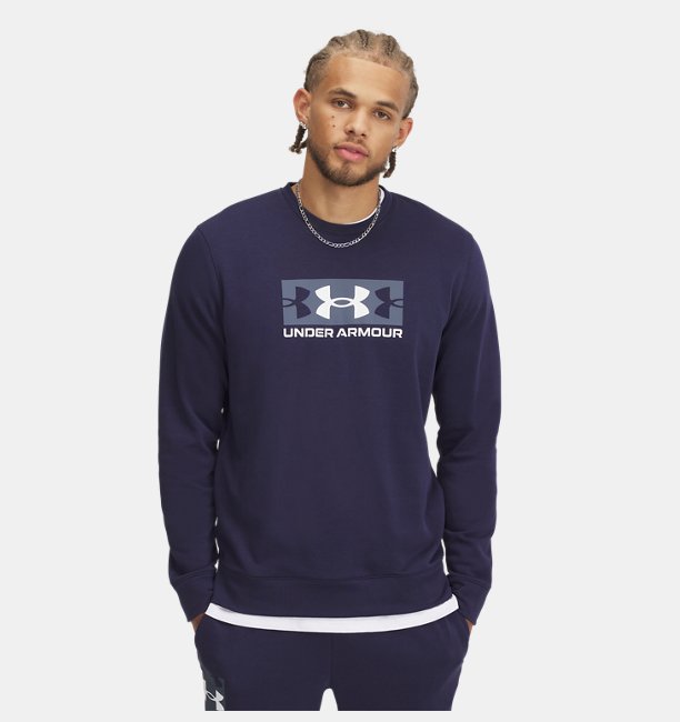 Erkek UA Rival Terry Logo Crew Sweatshirt Lacivert