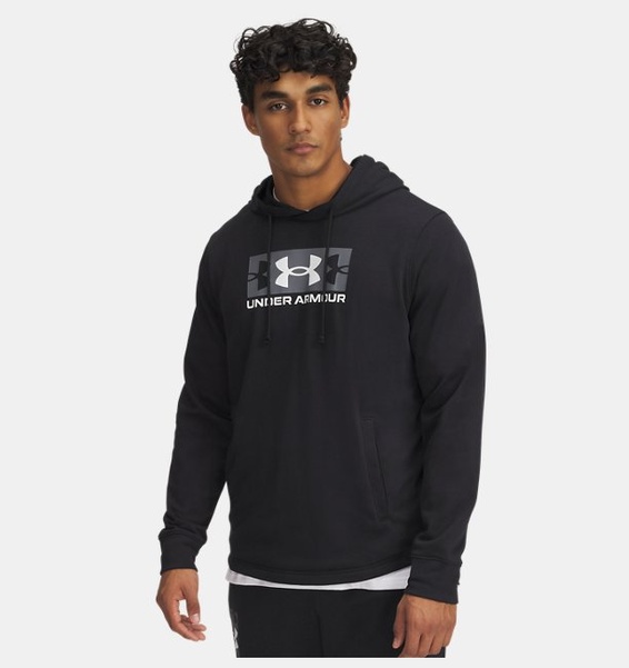 Siyah Erkek UA Rival Terry Logo Hood Sweatshirt