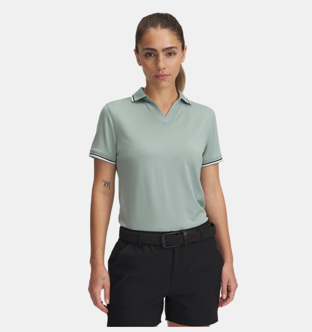 Kadın UA Drive  Rib Polo T-shirt Yeşil